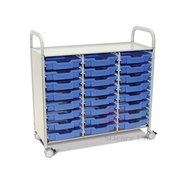 Treble Trolley with Shallow Trays